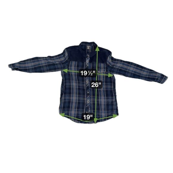 Eddie Bauer Heavyweight Flannel Corduroy Snap Button Shirt Shacket Blue Plaid M - Picture 6 of 6